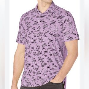 Oakley Hydrolix Polo Shirt Mens XL Golf Hexcam Geometric Pink Purple